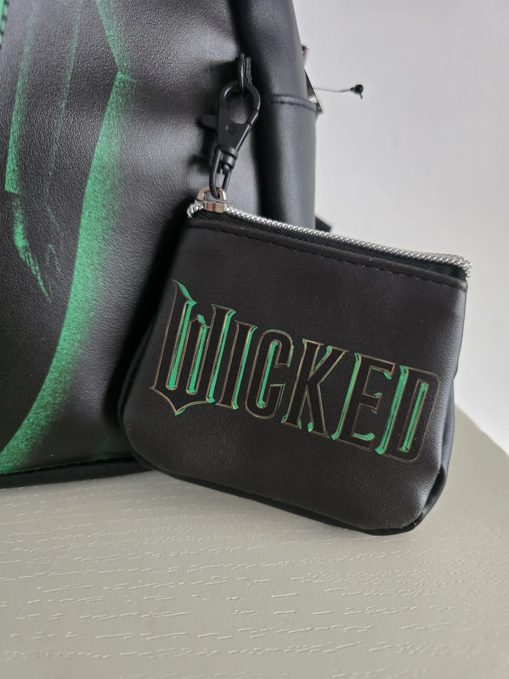 Wicked Defy Black & Green 'Defy Gravity' Men's Backpack with 'Wicked' Coin Pouch